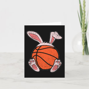 Tarjeta Easter Basketball Lover Bunny Ears Ball Cubi Rabbi