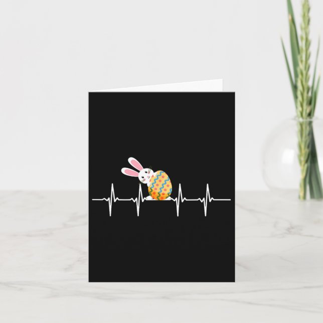 Tarjeta Easter Bunny Easter Huevo Heartbeat Corazón de con (Anverso)