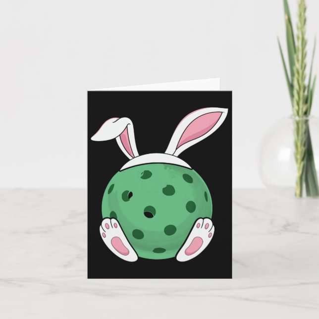 Tarjeta Easter Bunny Pickleball - Fun Easter Pickle Ball R (Anverso)