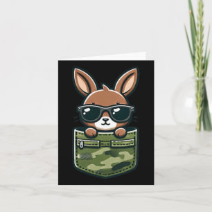 Tarjeta Easter Bunny Rabbit Sungles Pocket Tee Niños
