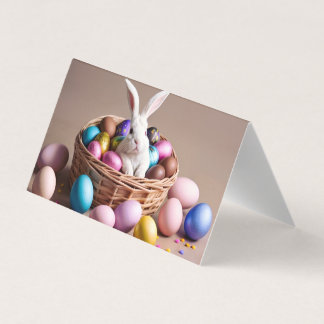 Tarjeta Easter bunny with his eggs.