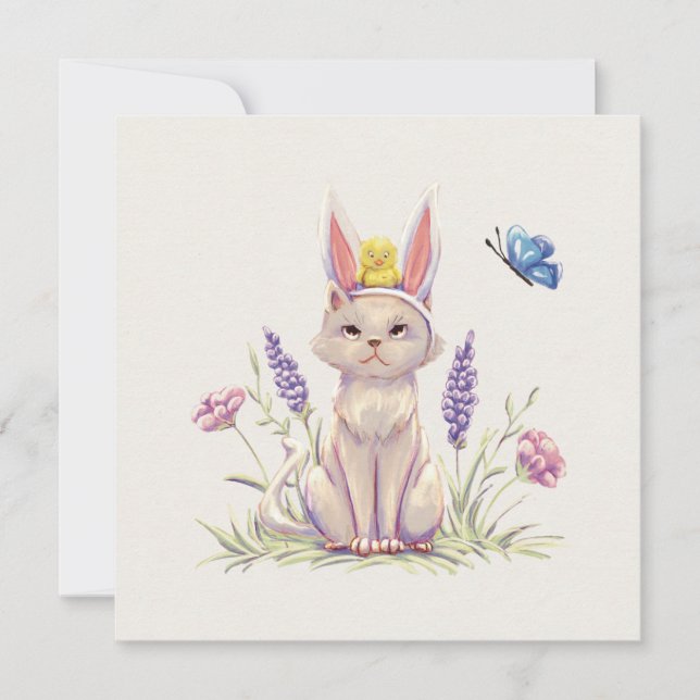 Tarjeta Easter Cat (Anverso)