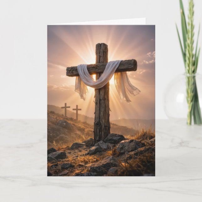 Tarjeta Easter Crosses On a Rocky Hill (Anverso)