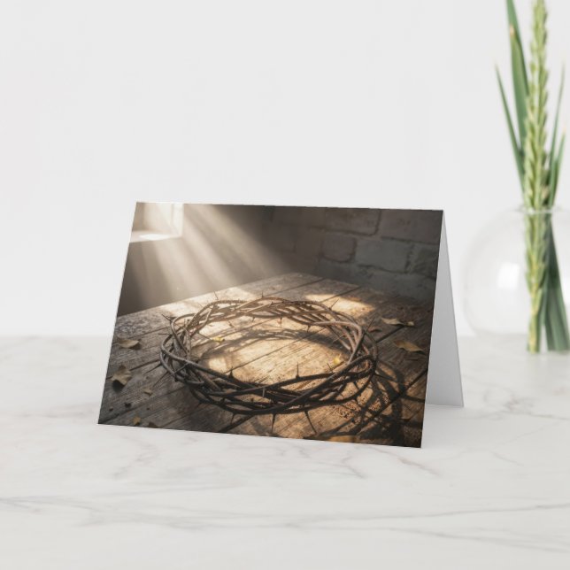 Tarjeta Easter Crown of Thorns Illuminated by Sunbeams (Anverso)