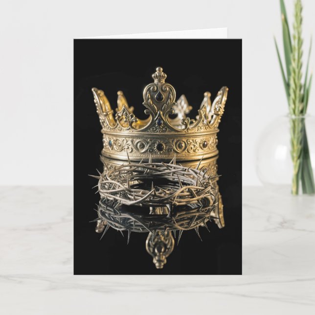 Tarjeta Easter Crown of Thorns With King's Gold Crown (Anverso)