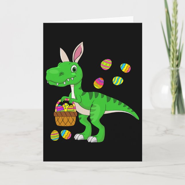 Tarjeta Easter Dinosaur Bunny Ears Easter Sket Stuffers Ki (Anverso)