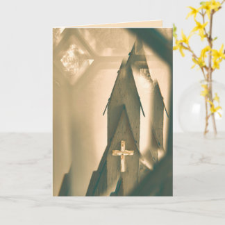 Tarjeta Easter, Good Friday, Blessings with church & cross