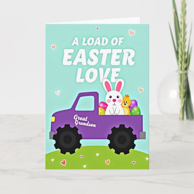 Tarjeta Easter Love Grandson Truck Card (Anverso)