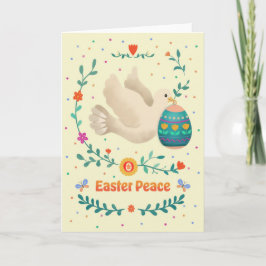 Tarjeta Easter Peace Watercolor Dove & Decorative Egg 