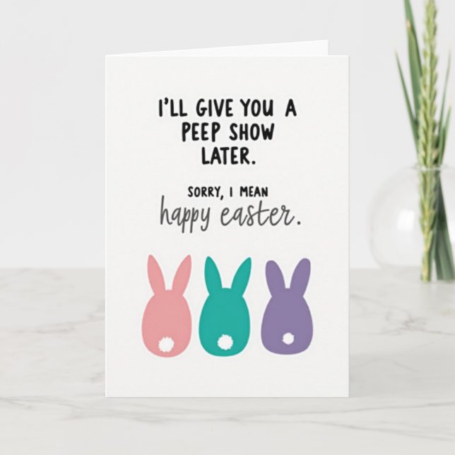 Tarjeta Easter Peep Show Funny Card (Anverso)