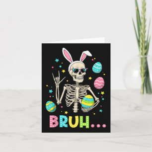 Tarjeta Easter Skeleton Bunny Rock Hand Rocker Hombres Ado