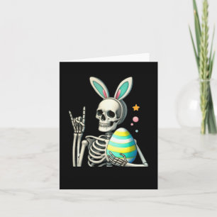 Tarjeta Easter Skeleton Bunny Rock Hand Rocker Niños M