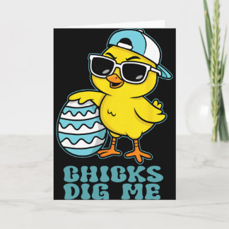 Tarjeta Easter Sunday Chicks Dig Me Funny Chicken Lover Bo