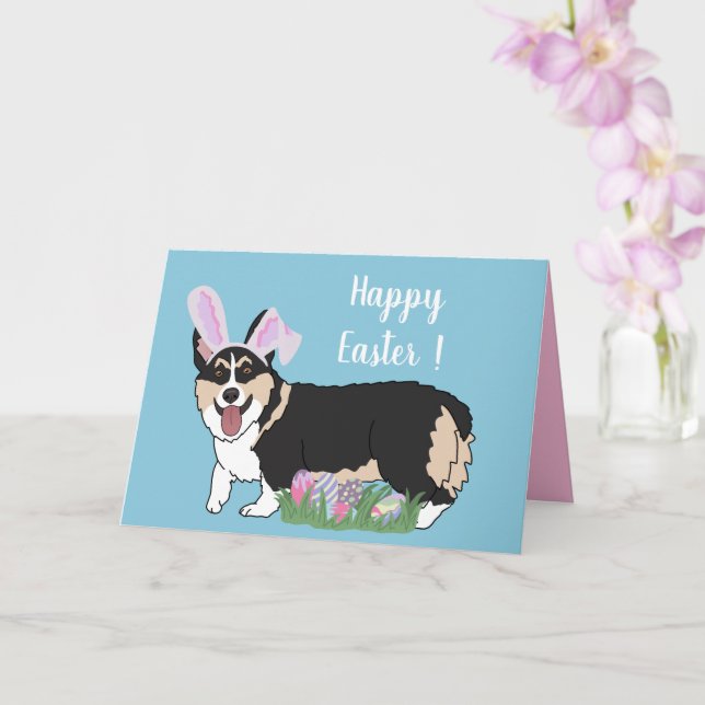 Tarjeta Easter Welsh Corgi Pup (Orquídea)