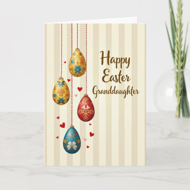Tarjeta Easter Wishes Granddaughter Card (Anverso)