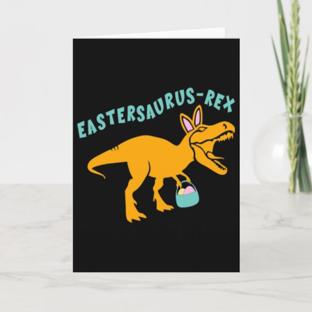 Tarjeta Eastersaurus Regalo de Dinosaurio de Pascua para A (Anverso)