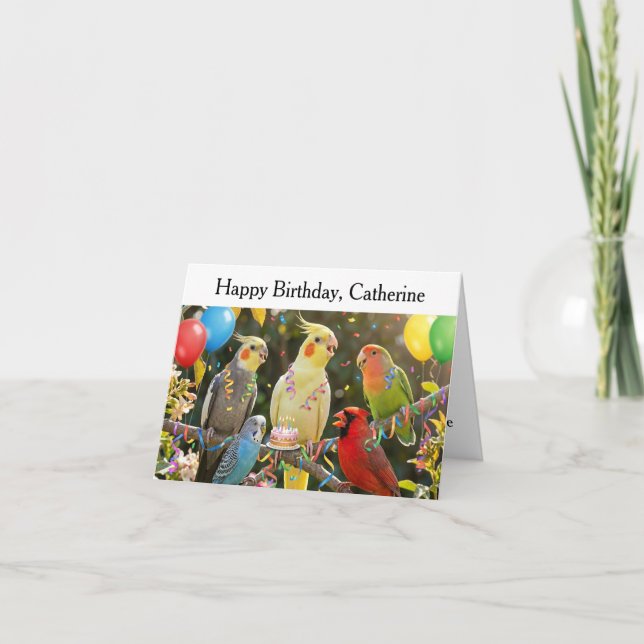 Tarjeta Easy to Customize Unique Bird Lover Birthday (Anverso)