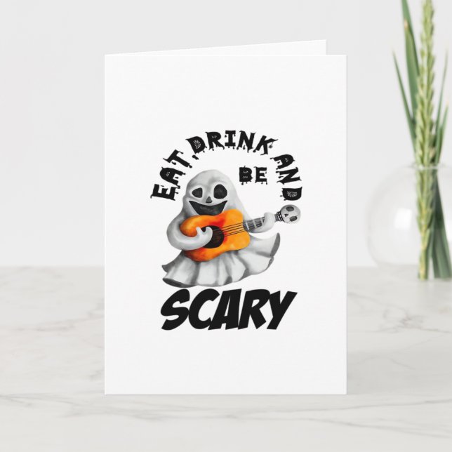 Tarjeta Eat Drink And Be Scared Minimal Clean (Anverso)