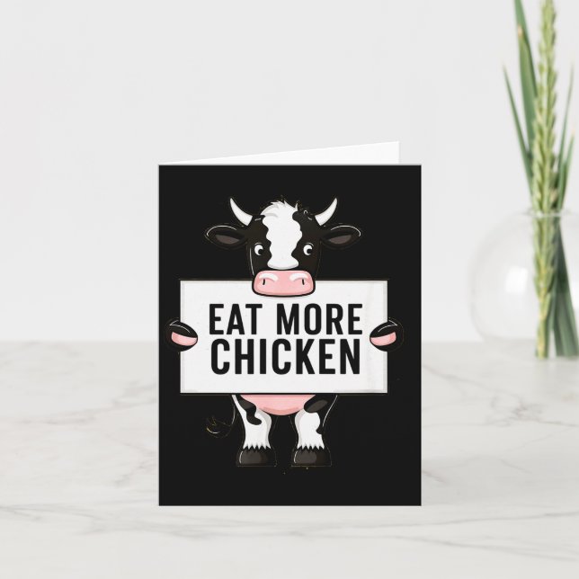 Tarjeta Eat More Chicken Funny Cow Loving Farm Tees Animal (Anverso)