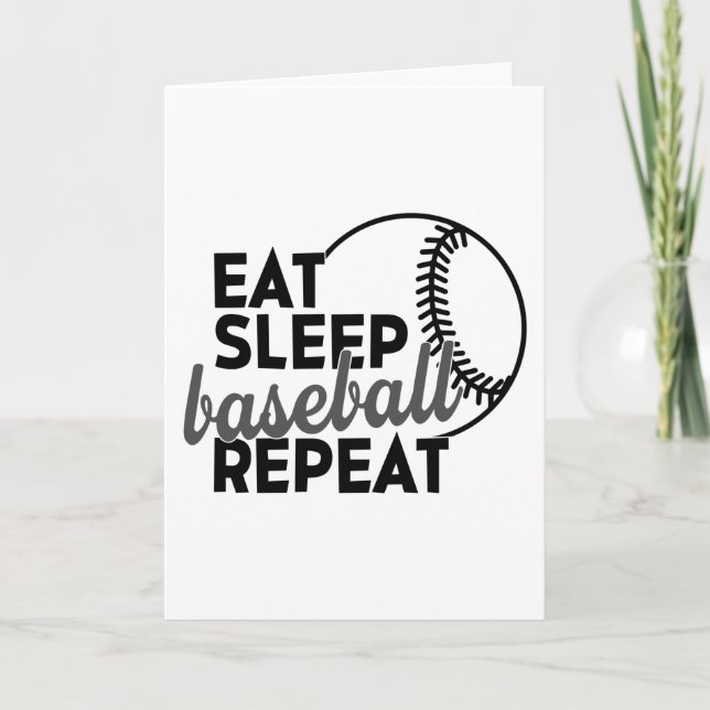 Tarjeta Eat Sleep Baseball Repeat (Anverso)