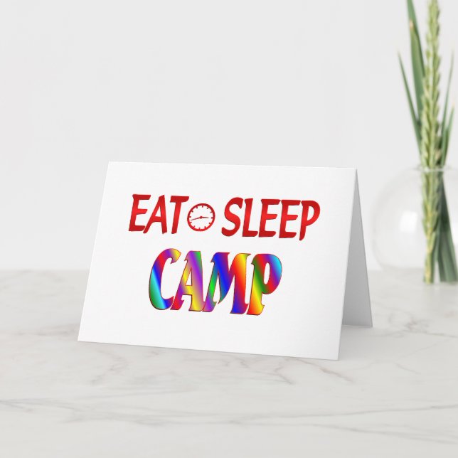 Tarjeta Eat Sleep Camp (Anverso)