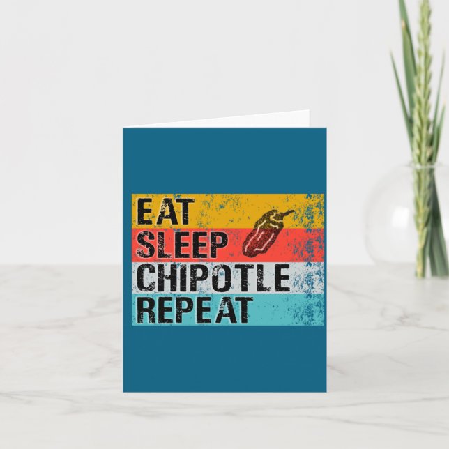 Tarjeta Eat Sleep Chitle Repeat Funny Chitle Vintage  (Anverso)