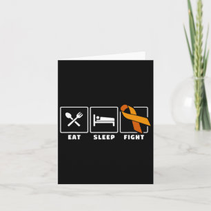 Tarjeta Eat Sleep Fight Leukemia Conciencia sobre el cánce