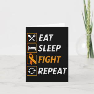 Tarjeta Eat Sleep Fight Leukemia Conciencia sobre el cánce