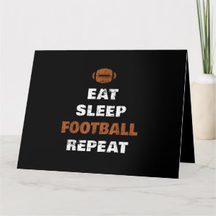 Tarjeta Eat Sleep Football Repetir el amor Vintage Gi