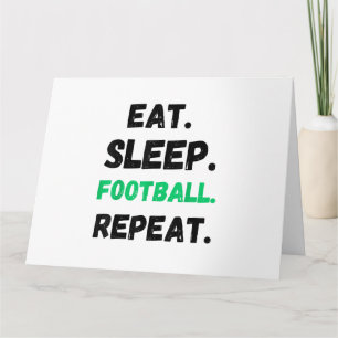 Tarjeta Eat Sleep Football Repetir El Estúpido Estúpido Fú