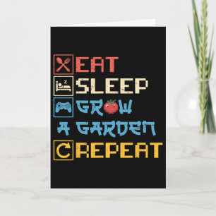 Tarjeta Eat Sleep Grow Un Jardín Repetir Gracioso Amo De J