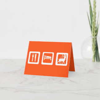 Tarjeta Eat Sleep Hunt Orange and White