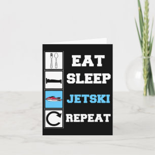 Tarjeta Eat Sleep Jetski Repita Funny Jet Ski
