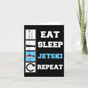Tarjeta Eat Sleep Jetski Repita Funny Jet Ski