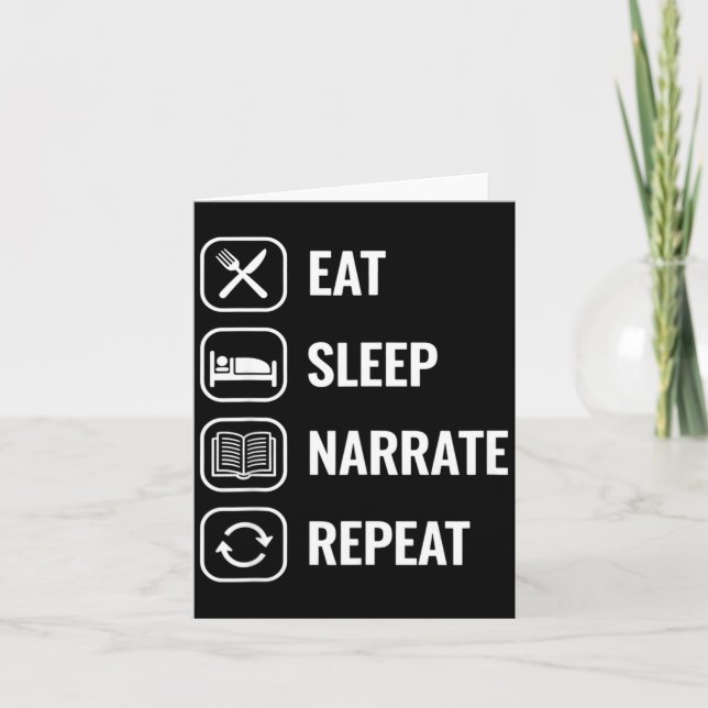 Tarjeta Eat Sleep Narrate Repeat Clical Education Homescho (Anverso)