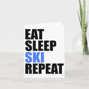 Tarjeta Eat Sleep Ski Repeat Winter Mountains Skidge Lodge