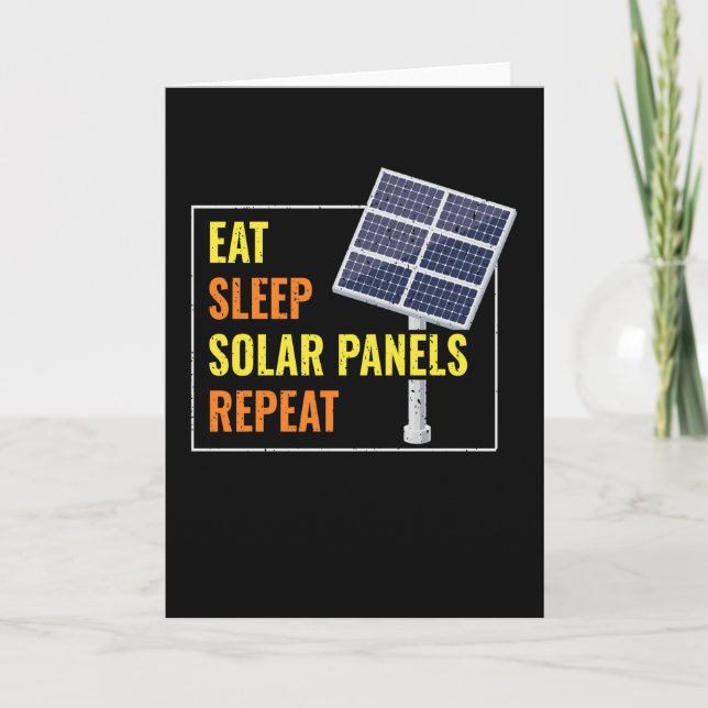 Tarjeta Eat Sleep Solar Panels Photovoltaic Sun (Anverso)