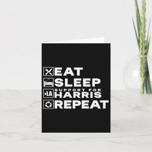 Tarjeta Eat Sleep Support Harris Repetir Kamala Harris 202