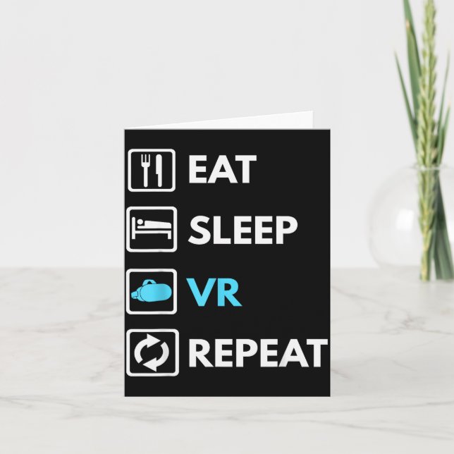 Tarjeta Eat Sleep Vr Repeat Funny Vr Gamer Boy Vr Athlete  (Anverso)