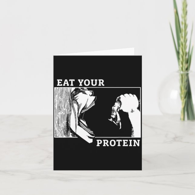 Tarjeta Eat Your Protein Man Vs Gym Fitness  (Anverso)