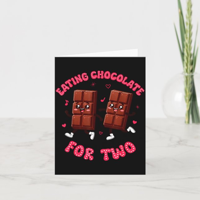 Tarjeta Eating Chocolate For Two Pregnancy Valentines Day  (Anverso)