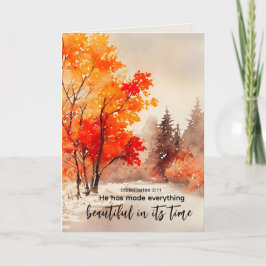 Tarjeta Ecclesiastes 3:11 Biblia Verse Fall Watercolor