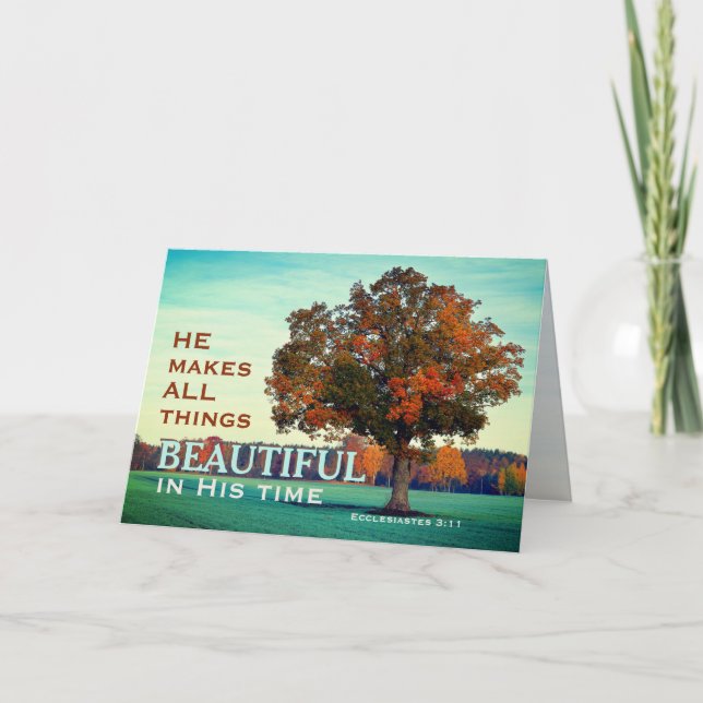 Tarjeta Ecclesiastes 3:11 Todas las cosas bellas en su tie (Anverso)