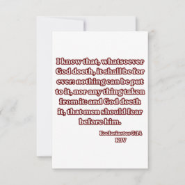 Tarjeta Ecclesiastes 3:14 KJV Biblia Verse Greeting