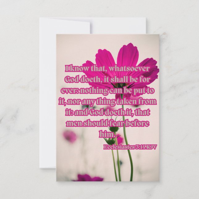 Tarjeta Ecclesiastes 3:14 KJV Biblia Verse Pic Greeting (Anverso)