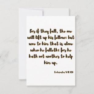 Tarjeta Ecclesiastes 4:10 KJV Biblia Scripture Saludo