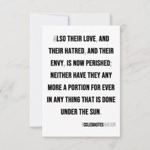 Tarjeta Ecclesiastés 9:6 KJV Biblia Verse Flat Greeting