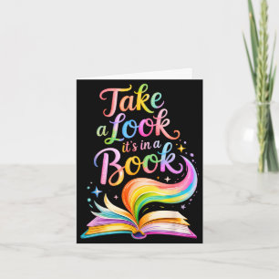 Tarjeta Echa un vistazo en un libro acuarela equipo ratón 