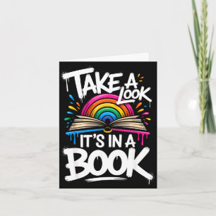 Tarjeta Echa un vistazo en un libro de arte callejero equi