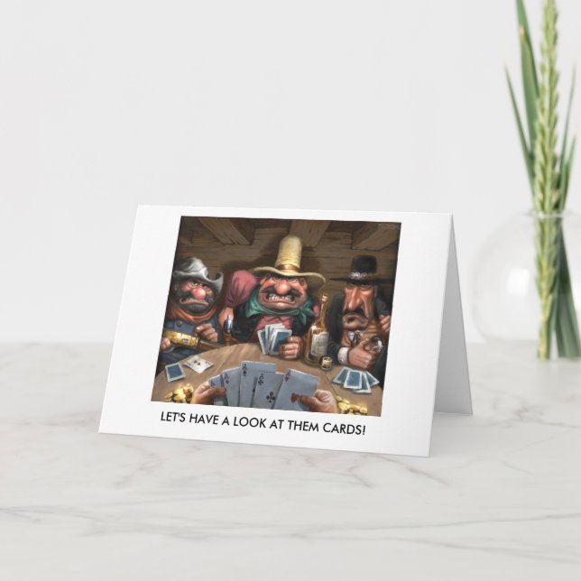 Tarjeta ¡Echemos un vistazo a sus cartas! (Anverso)